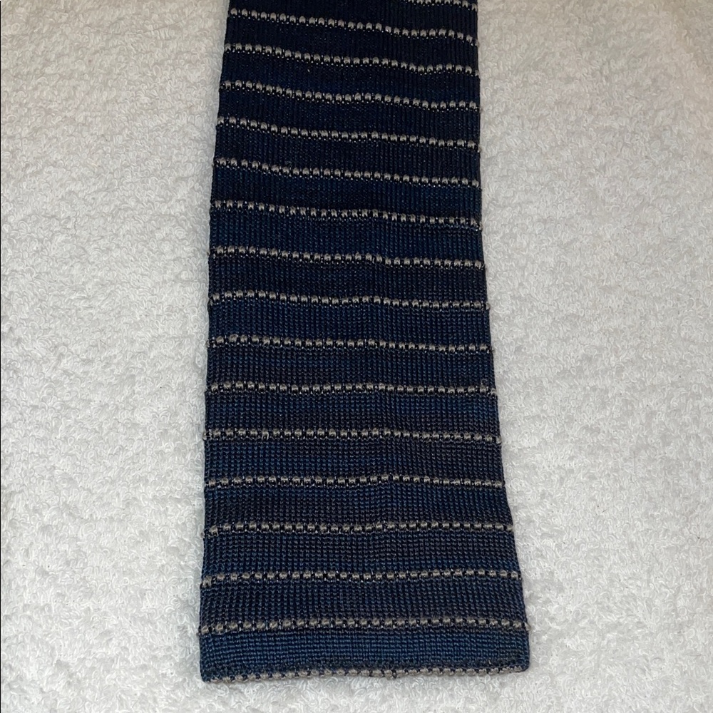 Nordstrom Altea Tie - used Striped Knit Scarf in Navy and Gray